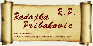 Radojka Pribaković vizit kartica
